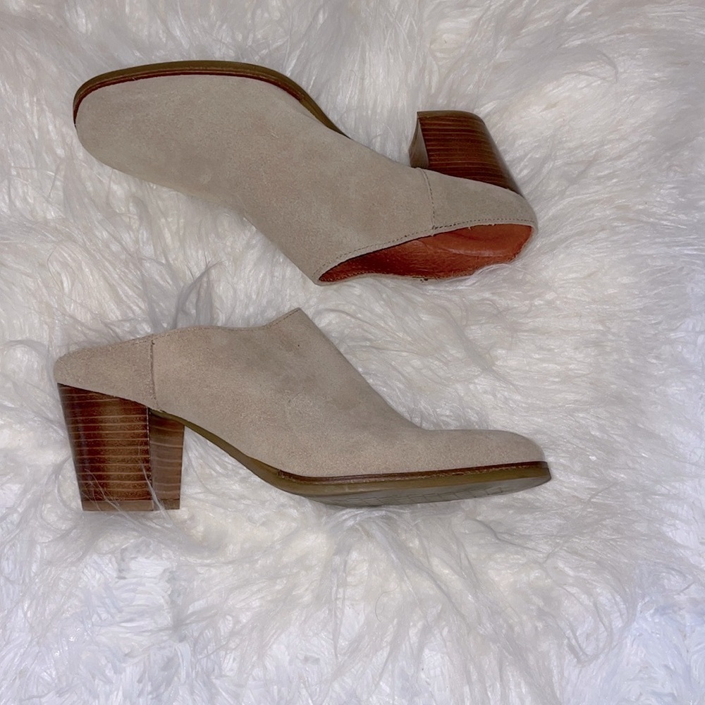 Natalia Blanco Suede Spanish Leather Slip in Mule Clog 40 Sz 9.5